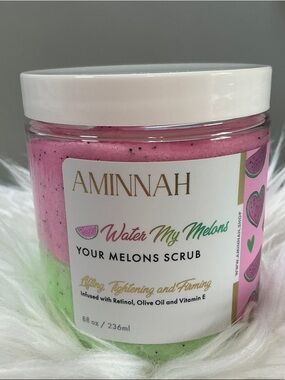 Aminnah Water My Melons Boob Sugar Scrub 8 oz NEW Retail $38
